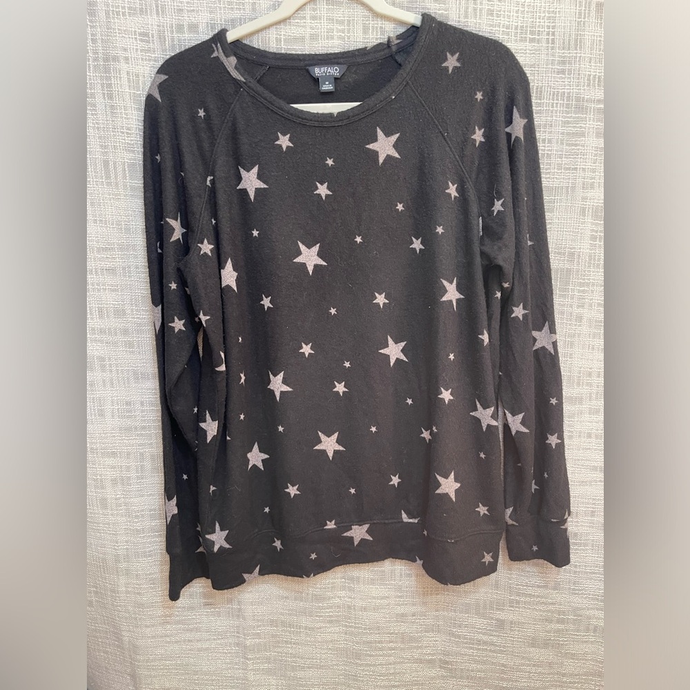 Star shirt, David button buffalo shirt, loungewear top, holiday shirt